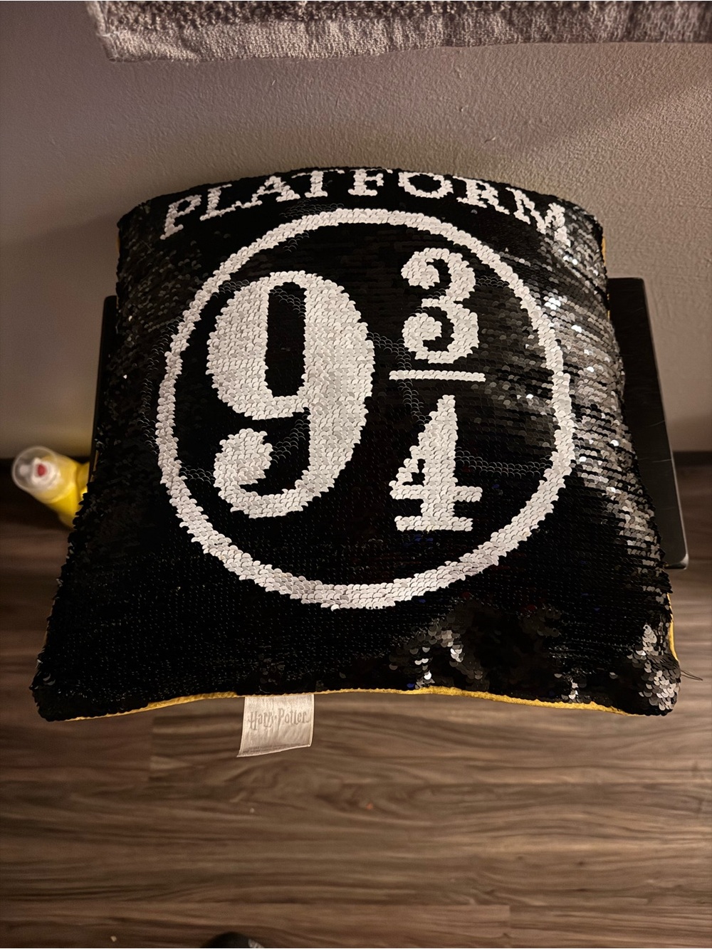 Warner Bros. Black & White Reversible Sequin Platform 9 3/4 Throw Pillow